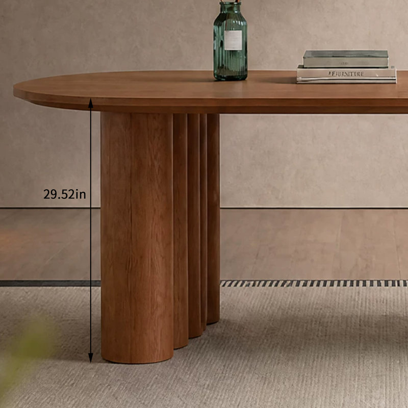 Bureau ovale brun moderne Creative Design, 29.52" H x 55.11" W x 31.49" D