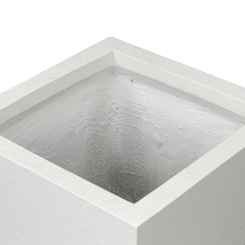 Koto Planter, 22" H x 22" W x 22" D, Textured White Concrete