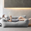 Simple cotton and linen bean bag sofa-109007007