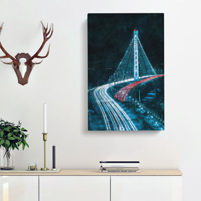 Oakland Bay Bridge In San Francisco - Wrapped Canvas