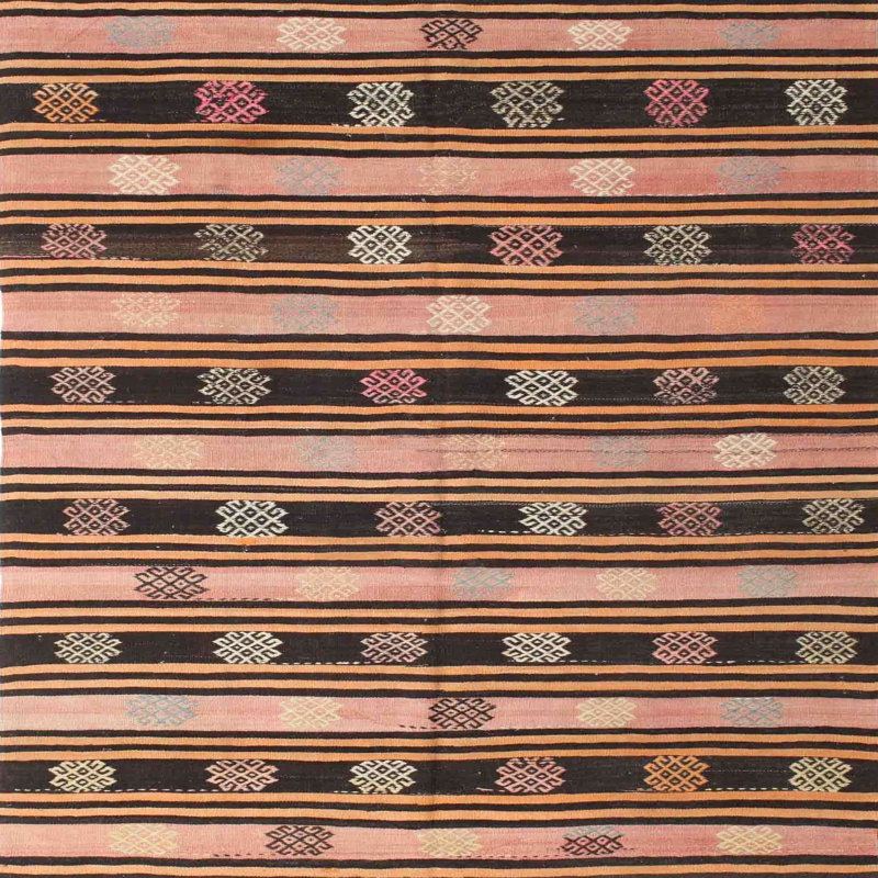Tapis brun/gris/crème contemporaine, Carré 4 pi