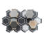 Aureole 8,66 po X 9,84 po Carreau de mur et de plancher en porcelaine hexagonale noir mat et blanc (8,07 pieds carrés / caisse) - 18 feuilles