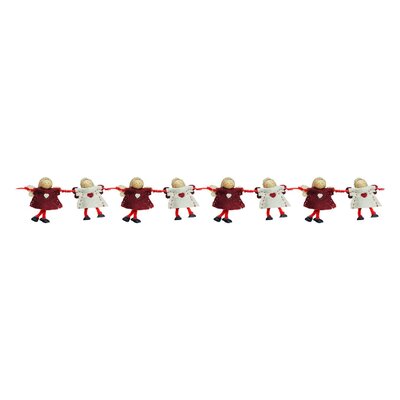 4"" x 26"" Red and Beige Angel Dolls Christmas Garland - Unlit -  Northlight Seasonal, 32283462