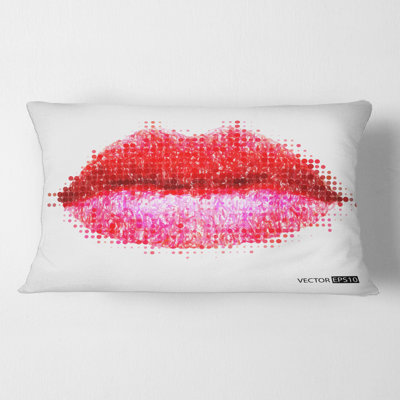 Abstrait femme rouge à lèvres - coussin imprimé moderne