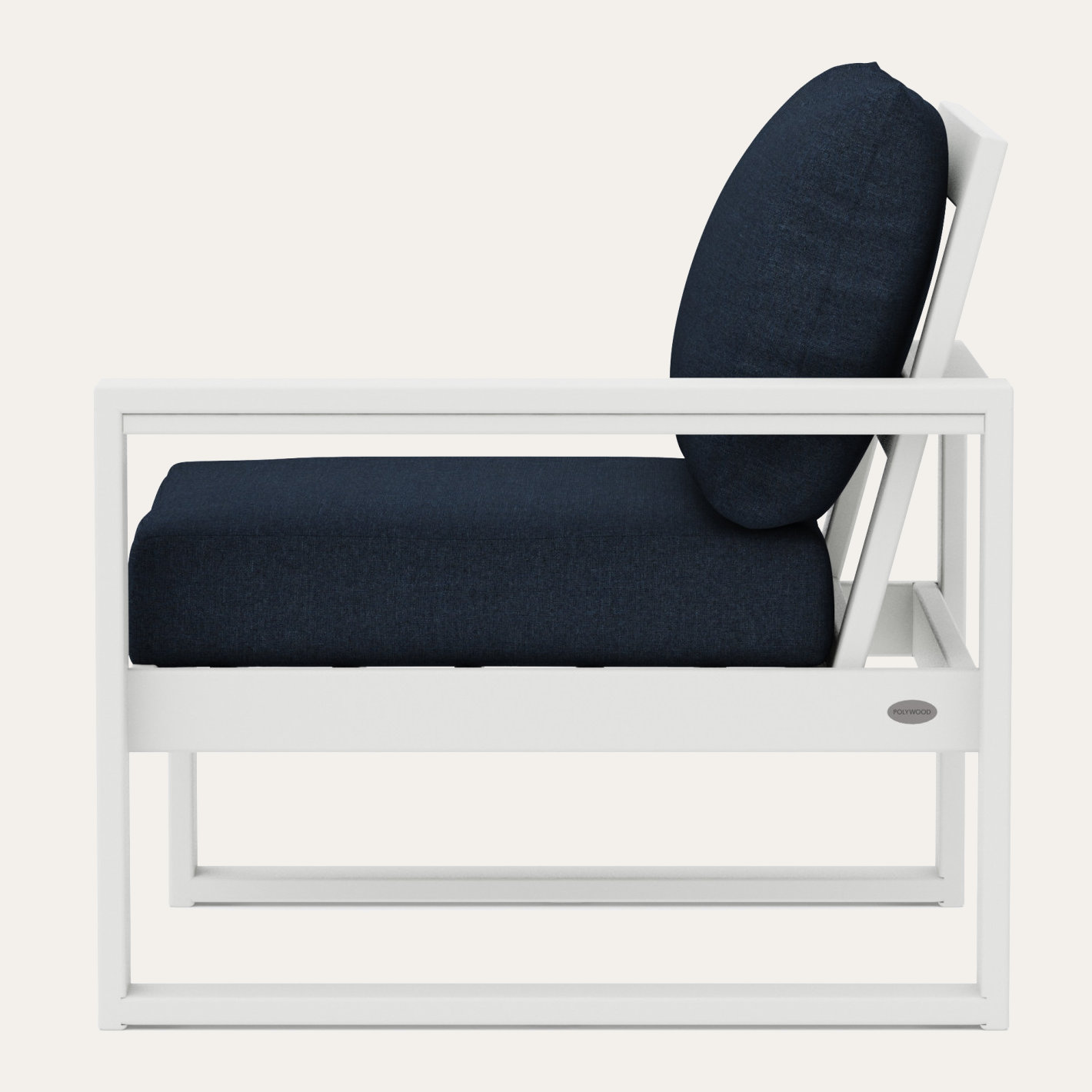 Edge Patio Lounge Chair, Marine Indigo, White
