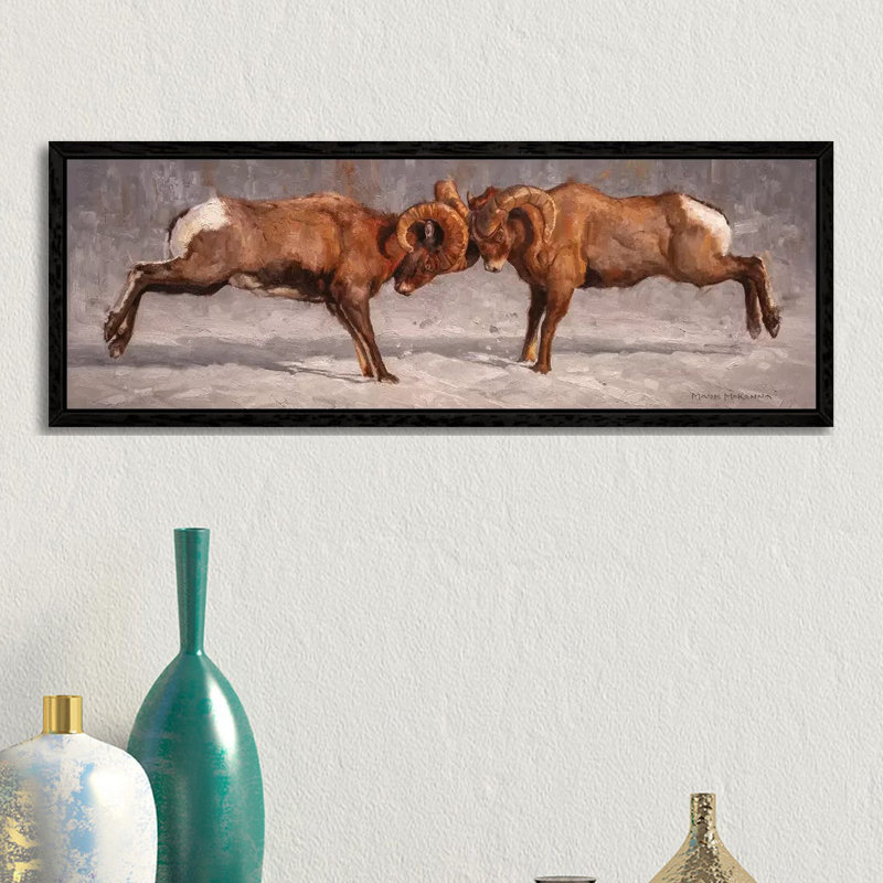 Make Or Break by Mark McKenna - Panoramic Painting on Canvas, 30.48cm H x 91.44cm W x 3.81cm D, Black Framed