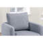 Chaise d'appoint pivotante moderne en tissu gris avec siège rembourré et base en bois pour le salon, avec pivot à 360 degrés, conception à profil bas, coussin de dossier rembourré et quincaillerie de soutien-818961961