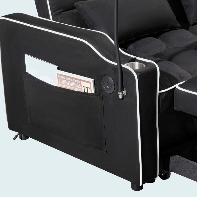Multifunctional Foldable Sofa Bed, Black