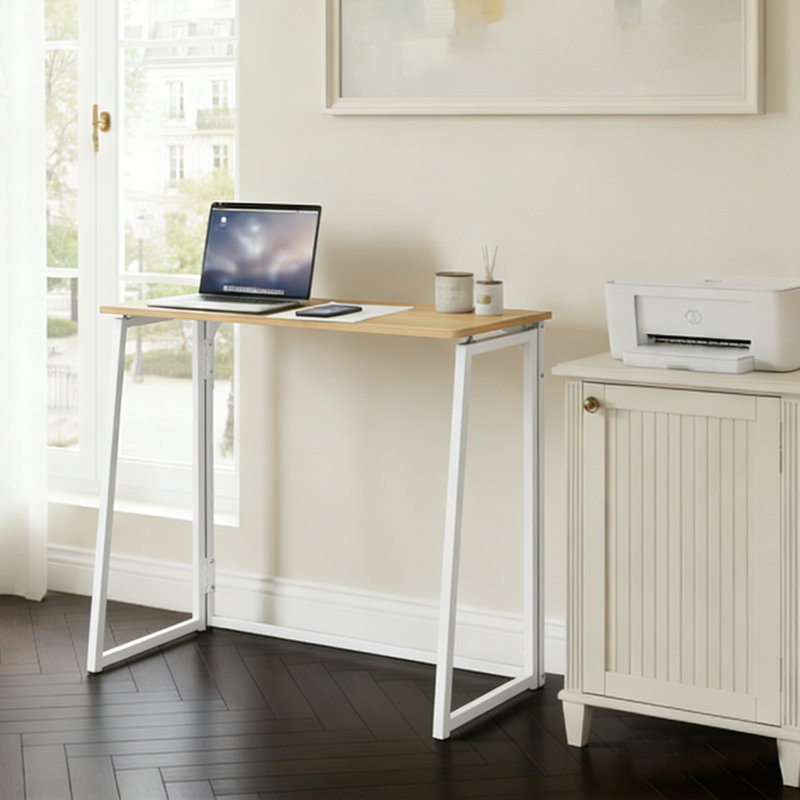 Metal Base Computer Desk, Yellow, White
