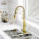Spring Neck Standard Kitchen Faucet with Dual-Function spray head and Deck Plate