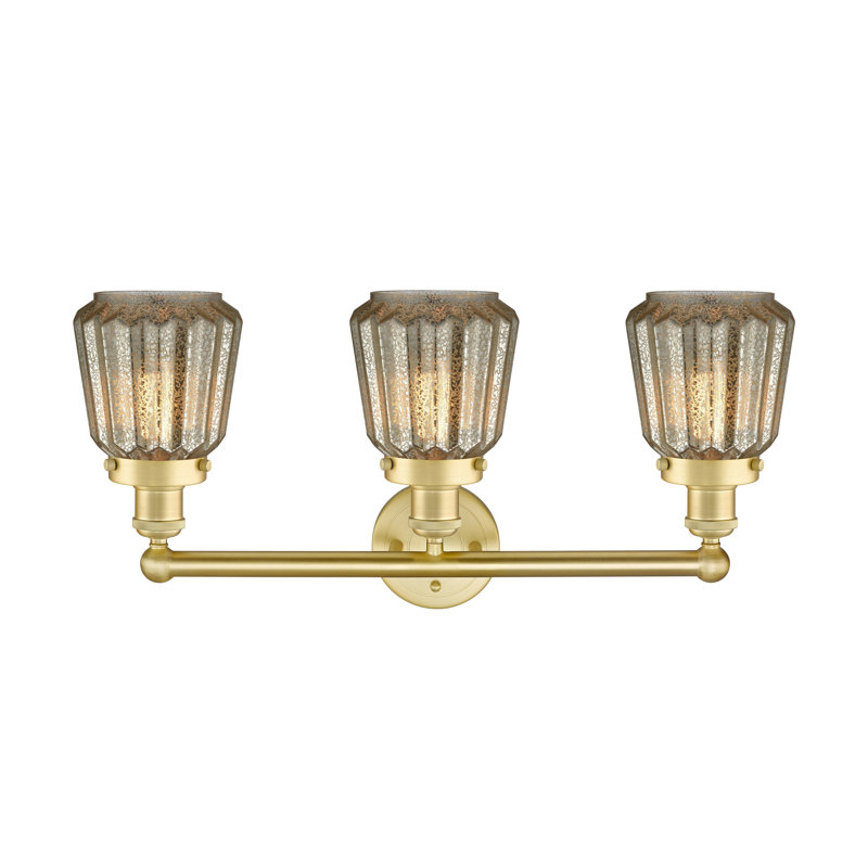 Éclairage pour meuble-lavabo à 3 lumières Aretzy, Mercurisé, Or satiné