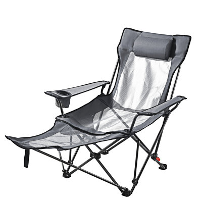 Chaise de camping portative inclinable et pliante