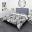 Gris rayé grunge - ensemble de housse de couette abstrait - polyester microfibre-1252649437