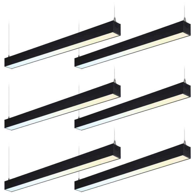 Acies Commercial Grade 3CCT LED Linear Light, 40W Dimmable Suspended Light Fixture, Black