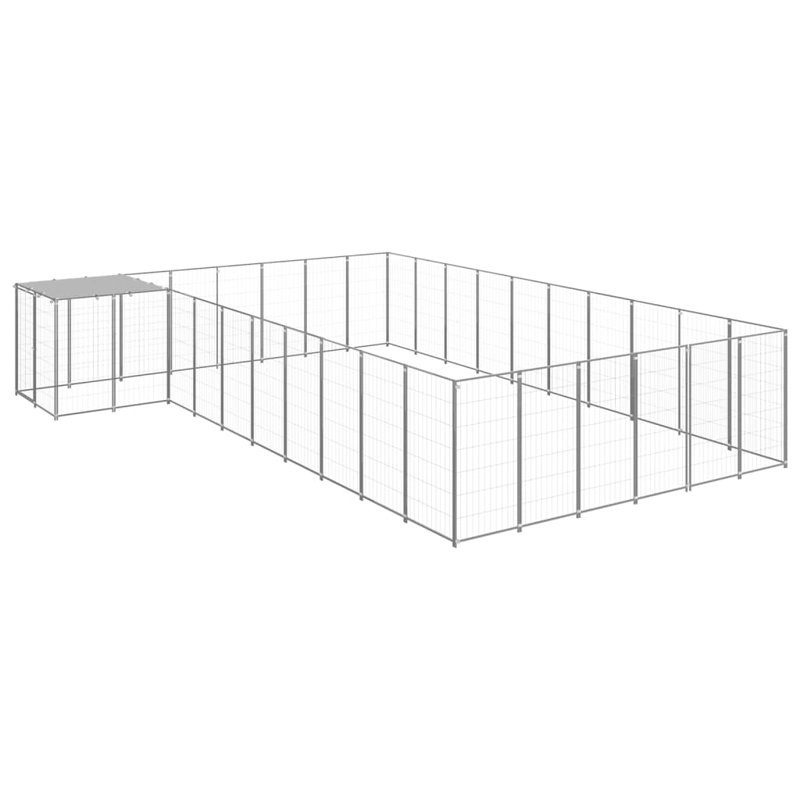 Perdue 43.31cm H Metal Yard Kennel With Door, Silver