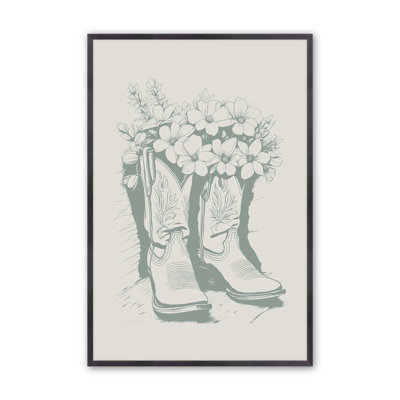 Bottes de cowboy vertes en fleurs