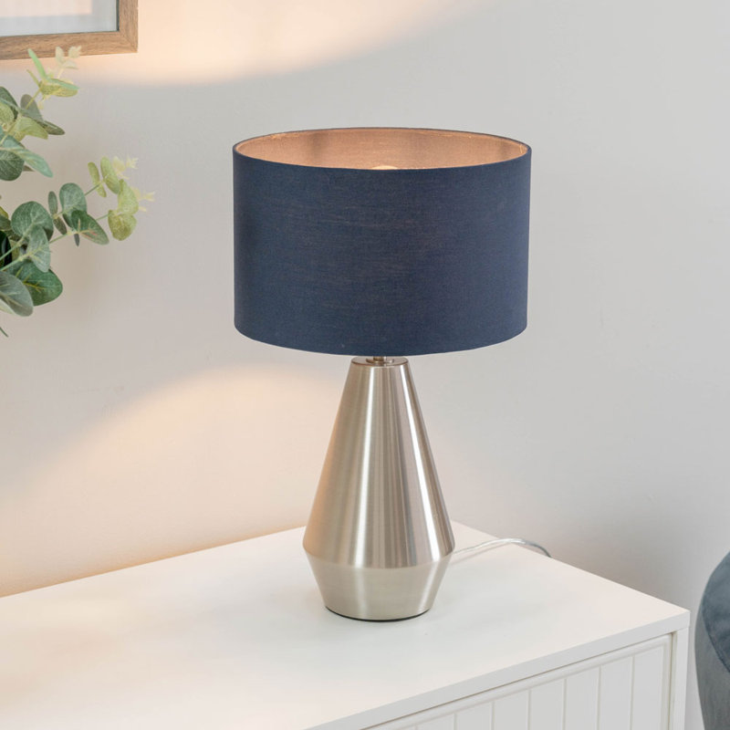 Lamp, Navy Blue, Silver
