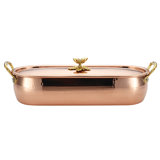 Ruffoni Historia Oval Fish Kettle Copper Rectangular Braiser with Lid