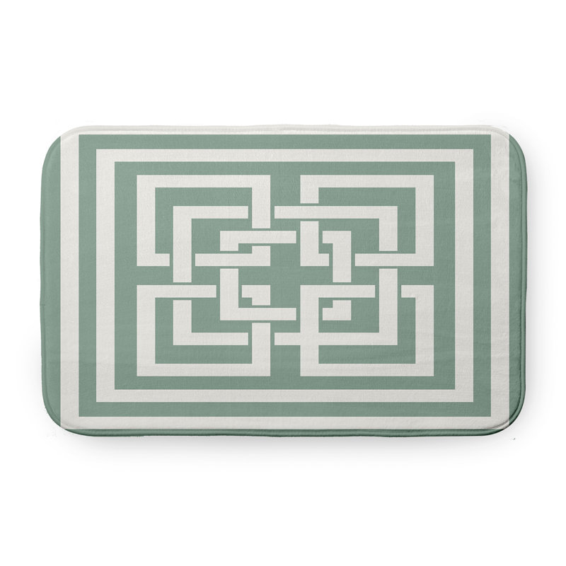 Microfiber Non-Slip Bath Mat, 17" W x 24" L, Green