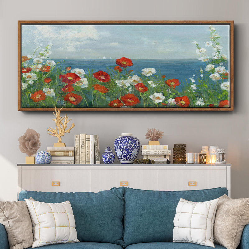 Through the Flowers- Framed Canvas, 8" H x 20" W