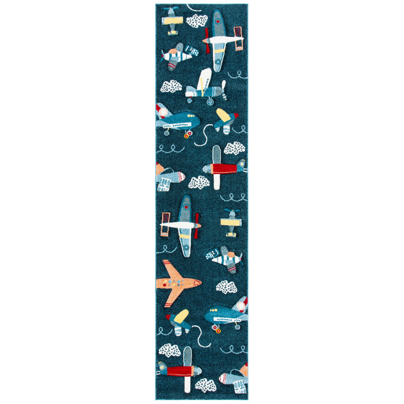 Tapis bleu marine / ivoire Glantz, Rond 3 pi