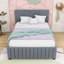 Lit plateforme tapissier en velours avec gigogne Elegant-129694380