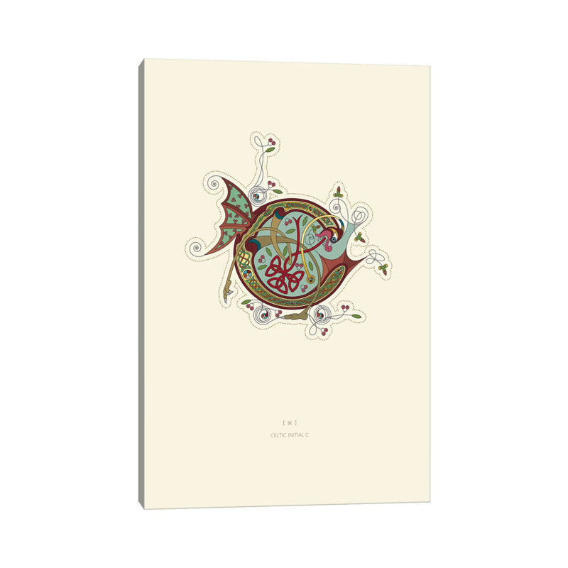 C Celtic Initial by Thoth Adan - Wrapped Canvas Print, 30.48cm H x 20.32cm W x 1.9cm D