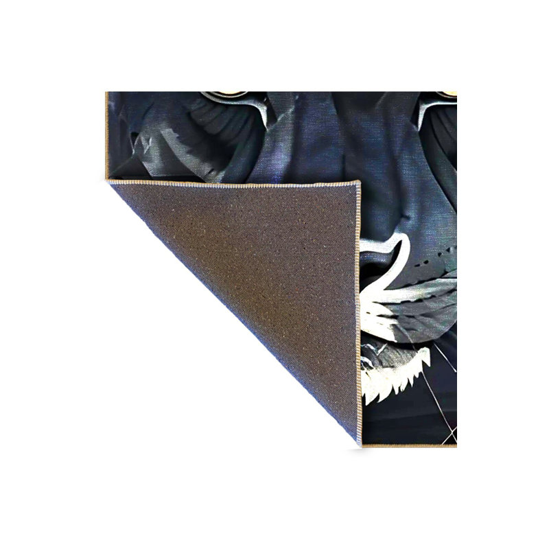 Tapis tissé à la machine à motif de tigre noir lavable à la machine, Sous-tapis rectangulaire 5 pi 1 po x 7 pi 7 po inc