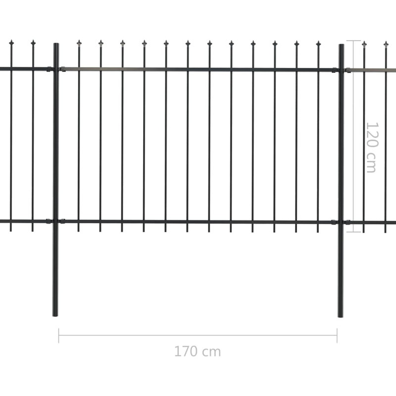 Clôture en métal noir Kimmswick, H 4 pi x l 39 pi