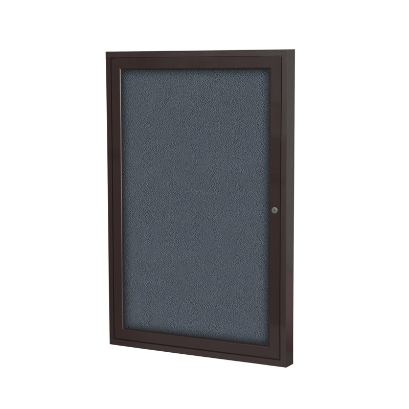 Babillards fermés en tissu à 1 porte Ghent, Gris, H 3 pi x l 2 pi 6 po, Bronze