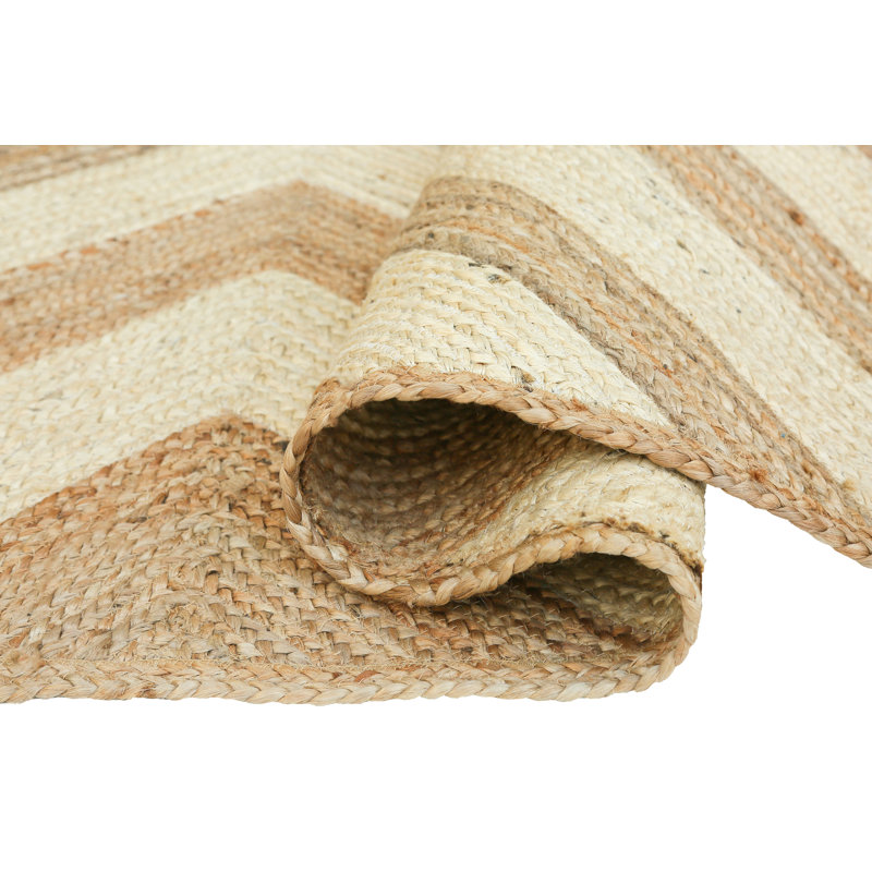 Tapis blanc en fibres naturelles Abani Sajada JUT100A, Rectangle 5 pi 3 po x 7 pi 6 po