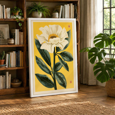 Gilded Gerbera Botanical - Wrapped Canvas