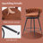 Counter Height Bar Stools Set of 2 - 360° Swivel with Suede Fabric & Modern Woven Design, Backrest & Footrest for Kitchen Cafe Pub-1347705839-1369249178