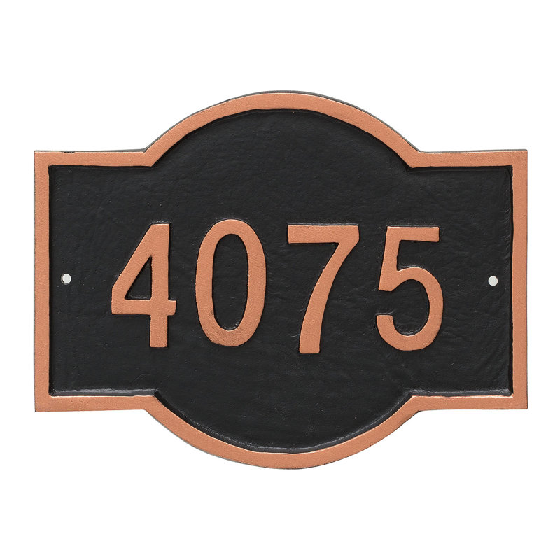 Plaque d’adresse murale sur 1 ligne canterbury, Vert forêt / argent