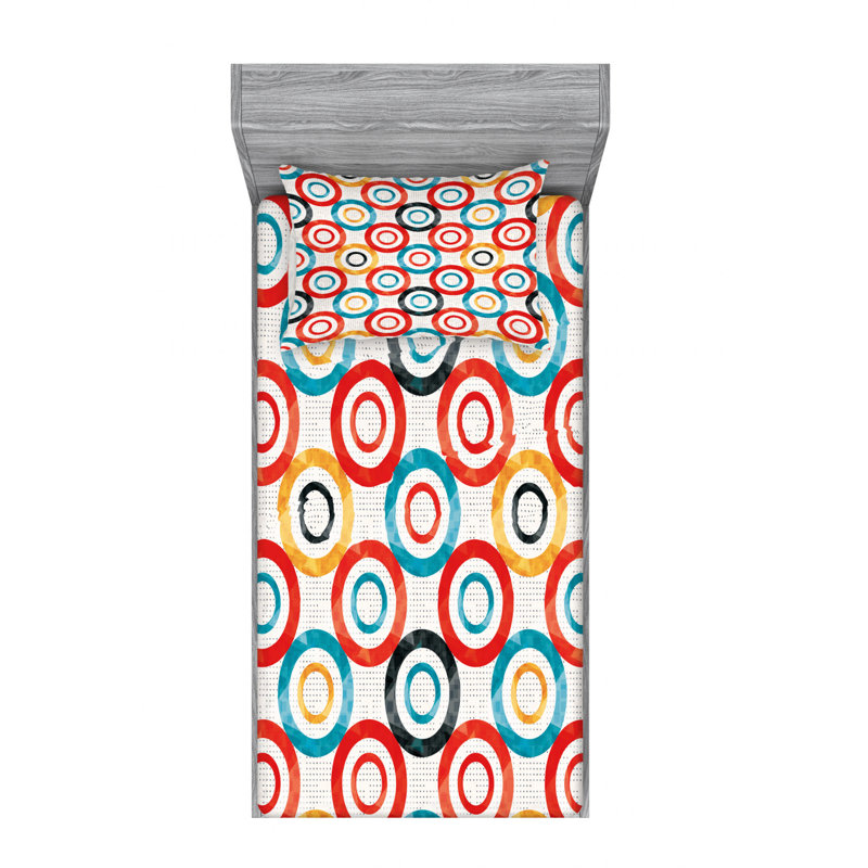 Microfiber Geometric Sheet Set, Twin XL Sheet Set with Fitted Sheet