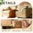 Alcantara 3-Seater 79.5'' Modern Upholstered Sofa with Square Armrests and 2 Throw Pillows-2125194807