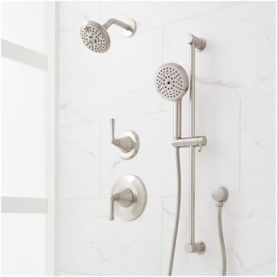 Provincetown Pressure Balance Shower System with Slide Bar and Hand Shower - Matte Black