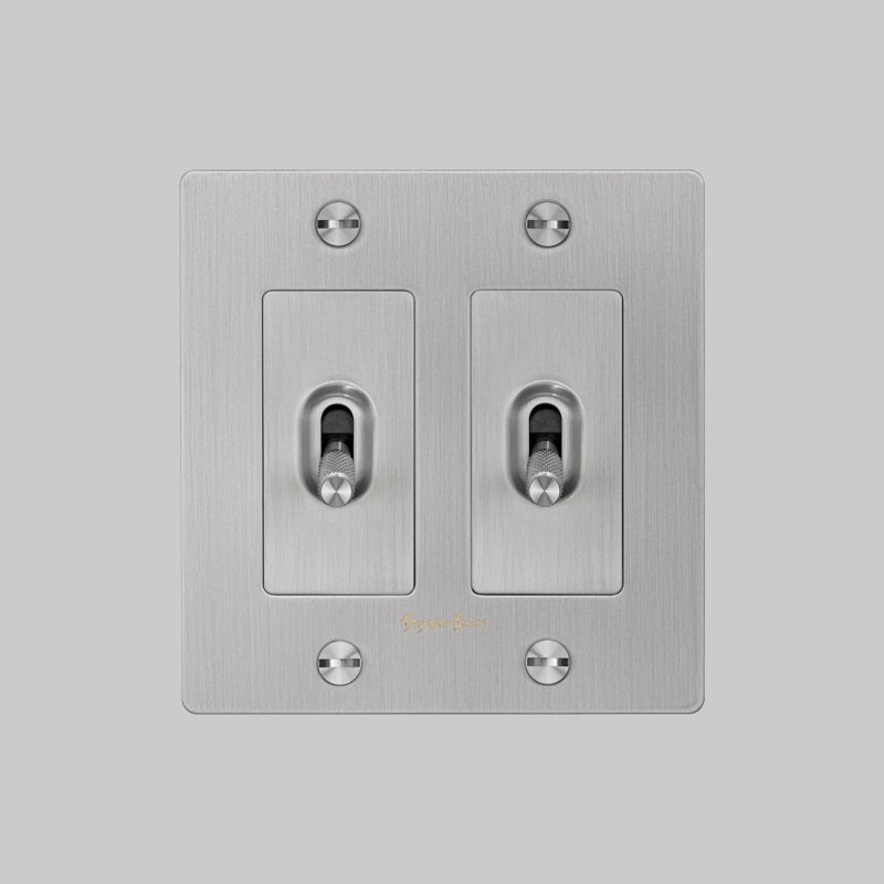 Stainless Steel 2-Gang Toggle Switch with Logo