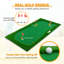 Tapis de golf vert, terrain d'entraînement intérieur et extérieur 10 x 5 pi avec 3 trous, gazon, base en caoutchouc