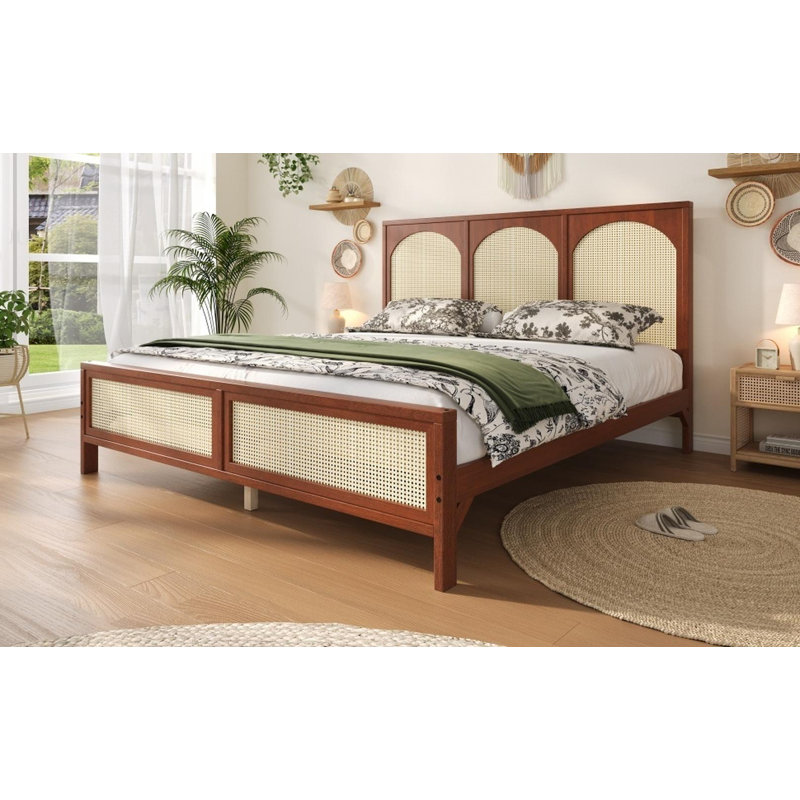 Solid Wood Platform Bed, Walnut