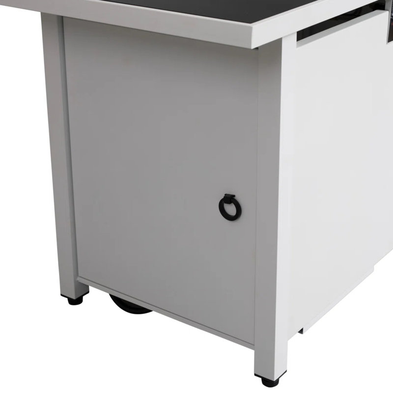 Foyer d'extérieur 43 po en métal pour table chauffante, 50 000, réservoir caché, réglage de la flamme, couvercle et remplisseur inclus
