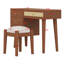 Table de maquillage Boho Style avec ports USB et accents en rotin