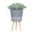 S/2 10/12" Diamond Planter W/ Wood Legs
