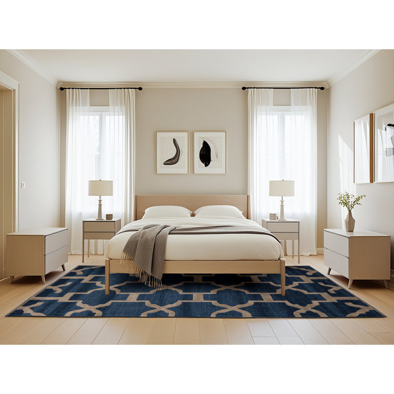 Machine Washable Trellis Gray Area Rug, Rectangle 5' x 8'