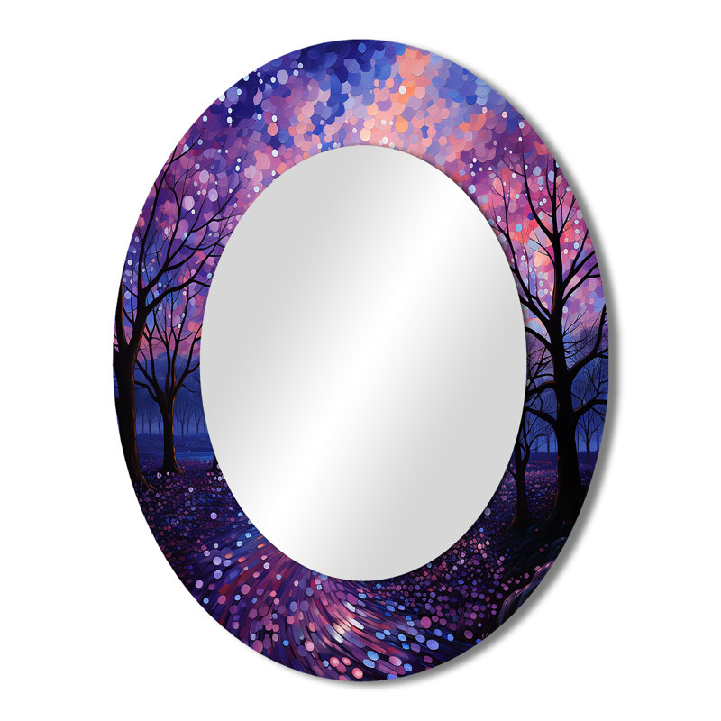 Sky Photo Transcendent Twilight - Miroir décoratif ovale sur métal, 43" x 33"