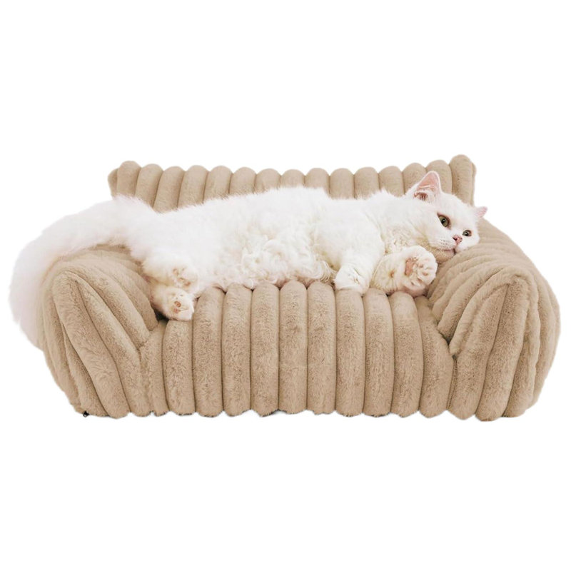 Nid de coussin pour chien Furry, Beige