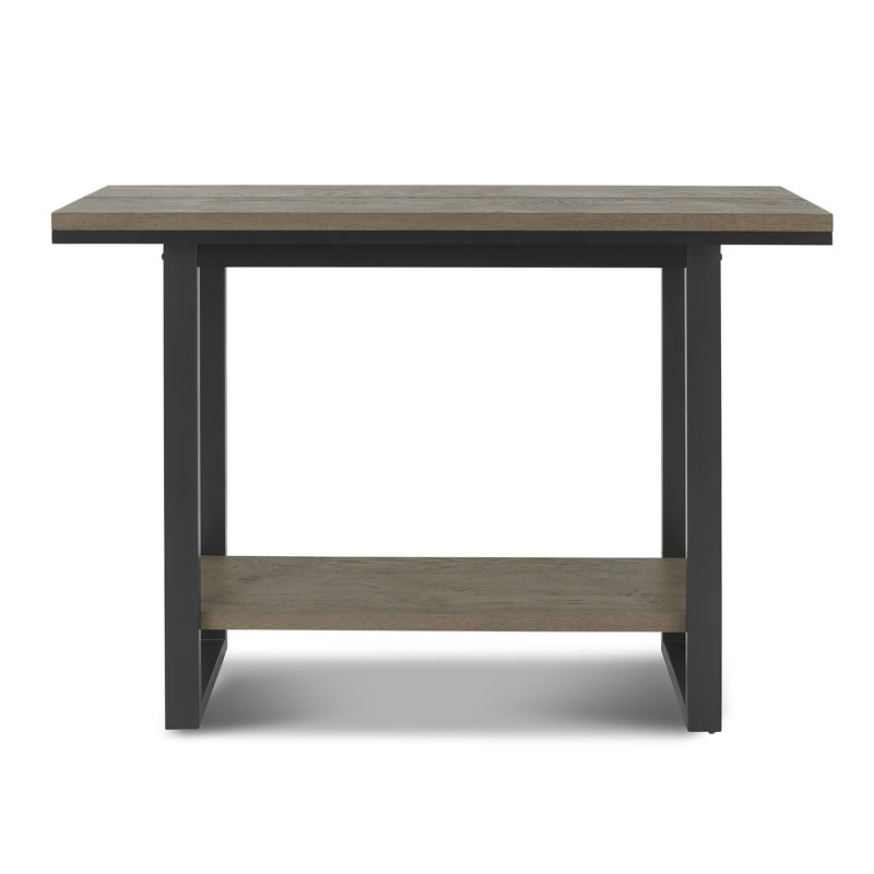 Bettye 112cm Console Table, Weathered Oak, Black