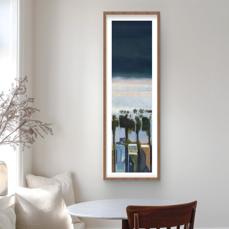 «Bird's Eye View of Beach - Turquoise Exotic», reproduction encadrée, H 48 po x l 16 po, Brun
