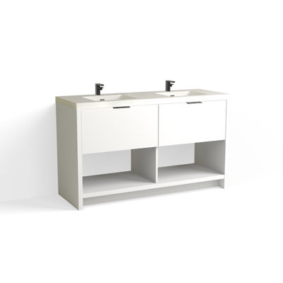 Vista 60" W Freestanding Double Bathroom Vanity