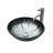 Artistic Gray Crackle Tempered Glass Vessel Sink With Pop-Up Drain